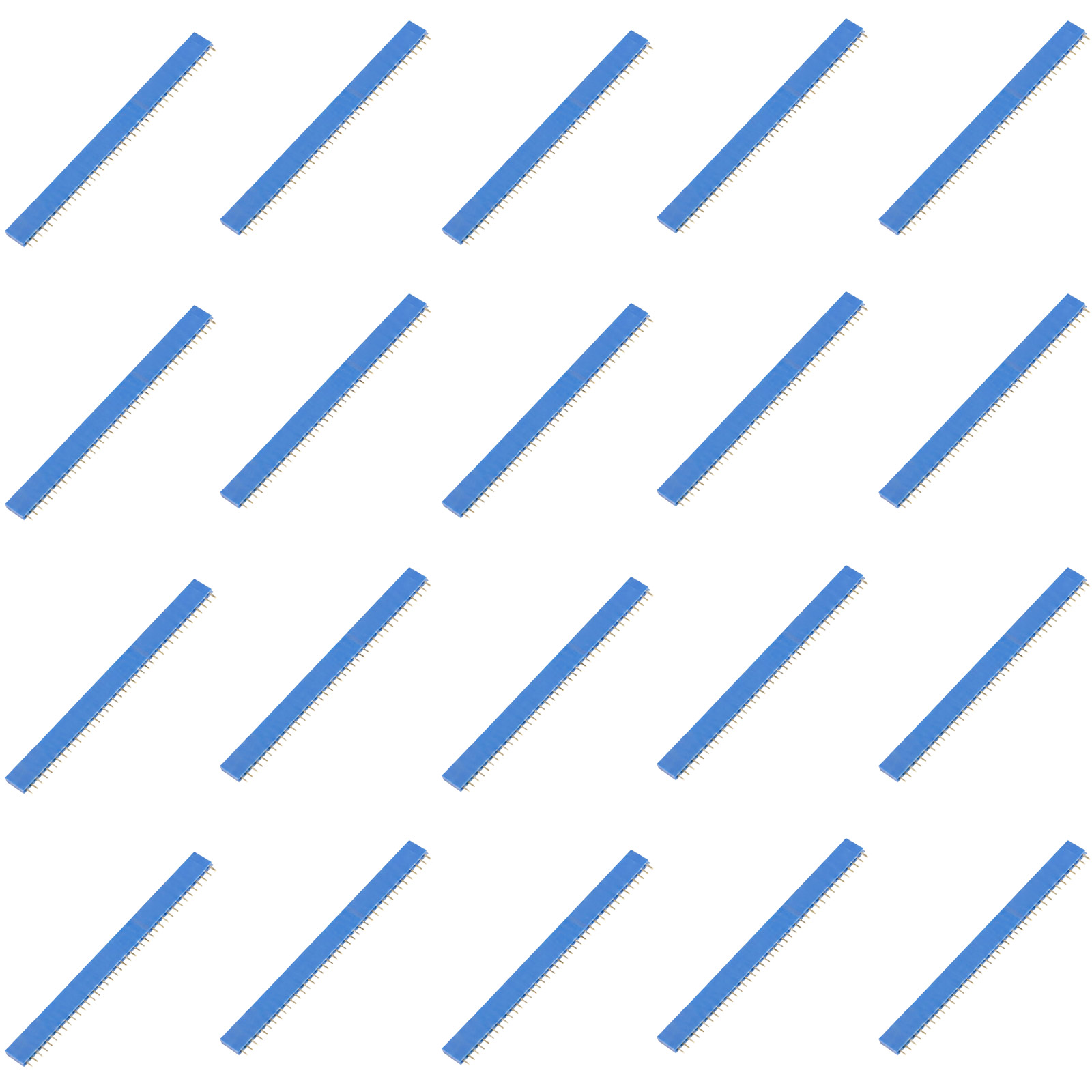 20x barrette femelle 40 broches 2,54 mm bleue