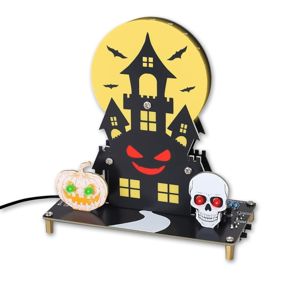 Kit Château hanté Halloween avec 3 modes lumineux et sons effrayants