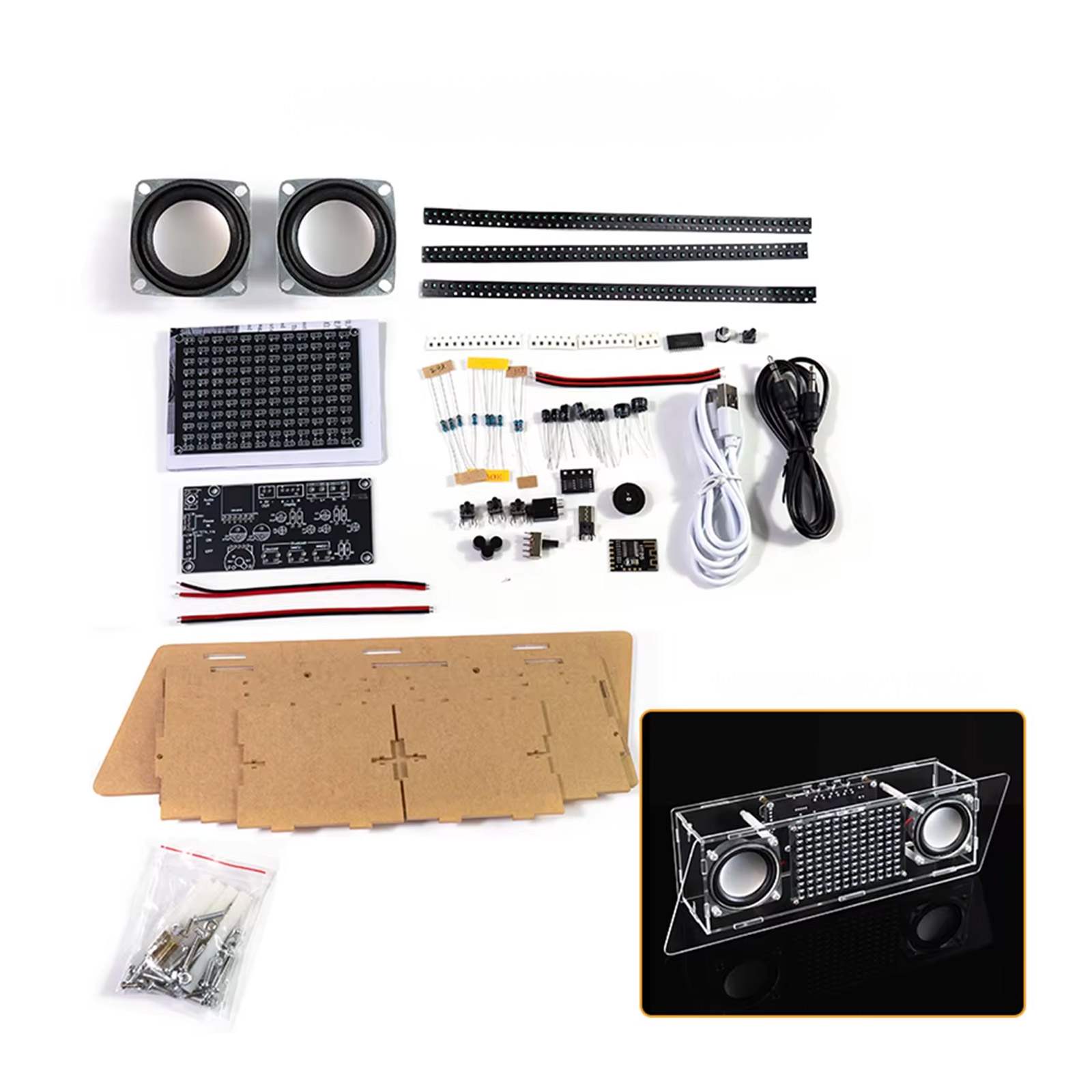 Kit DIY enceintes stéréo Bluetooth avec spectre musical – Image 4