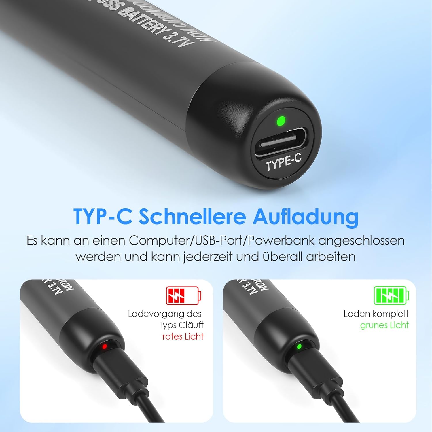 Kit de fer à souder sans fil avec écran LCD et accessoires – USB-C, batterie 1000 mAh – Image 5