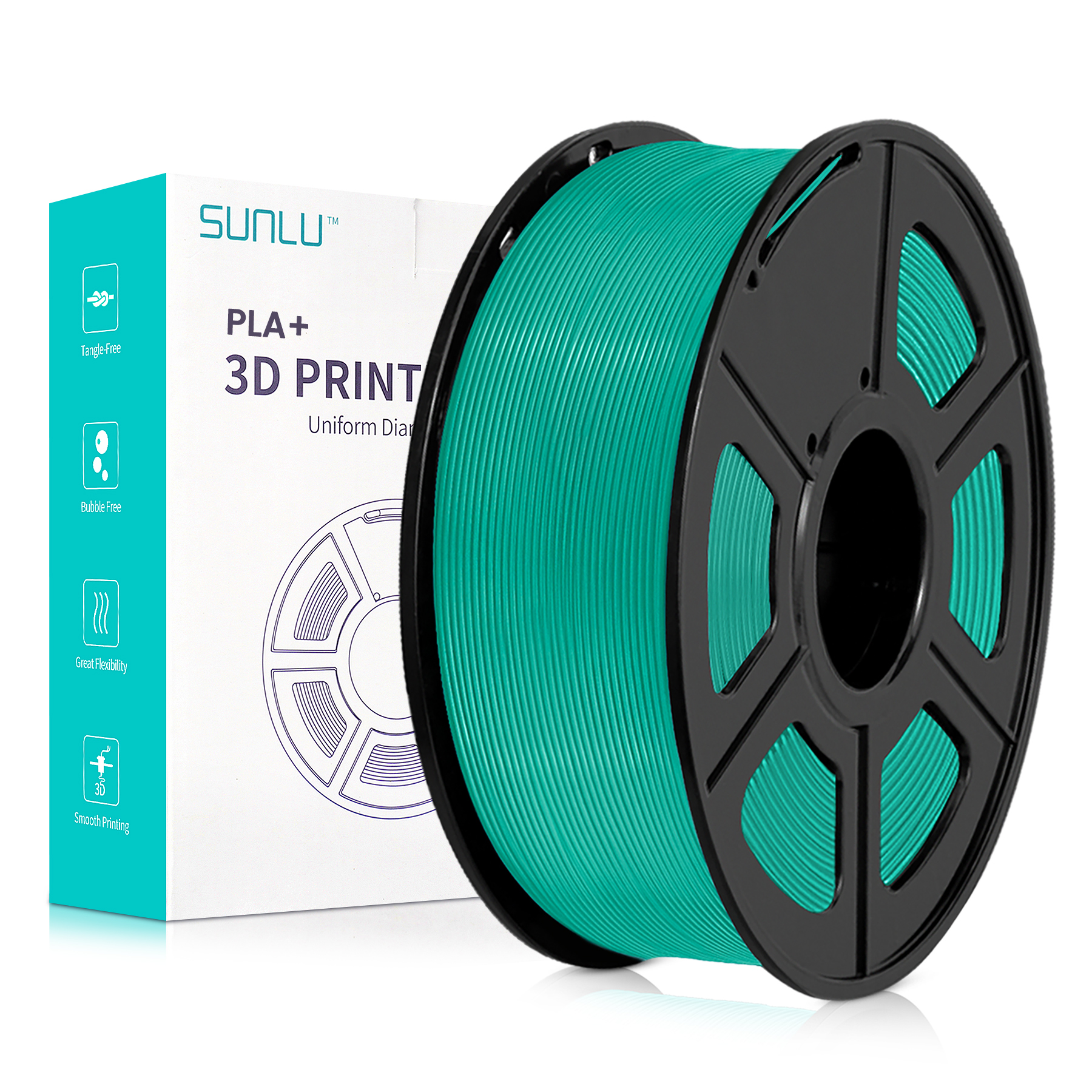 Filament Sunlu PLA+ vert gazon 1,75 mm 1 kg