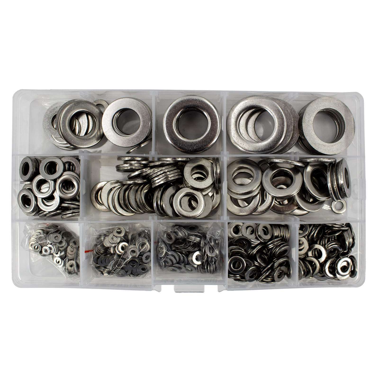 Assortiment de rondelles plates en acier inoxydable 1080 pièces – Image 2