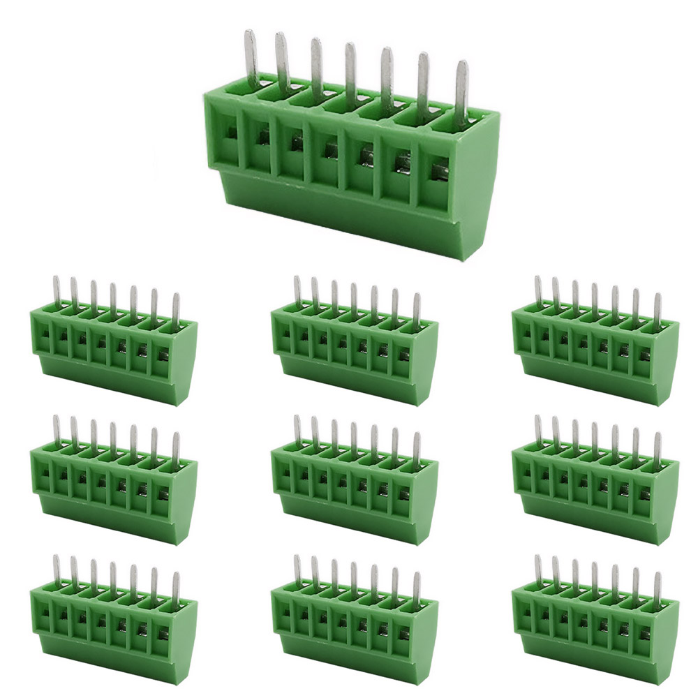 10x Bornes à vis 7 broches 2,54 mm 150V 6A pour câbles 26-18 AWG