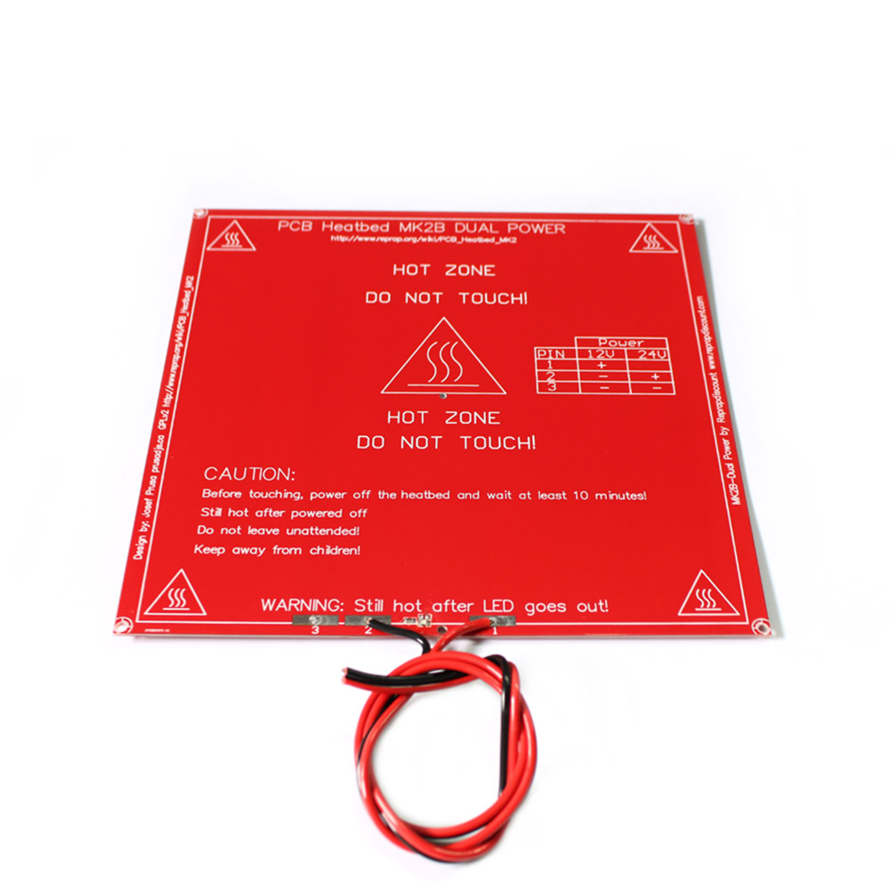 Plateau chauffant MK2B 214x214 mm avec résistances, LED et câble de connexion – Image 5
