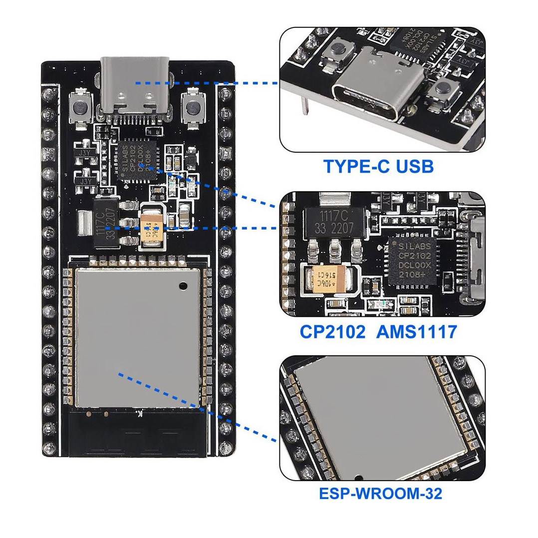 NodeMcu ESP32 USB-C 38 broches