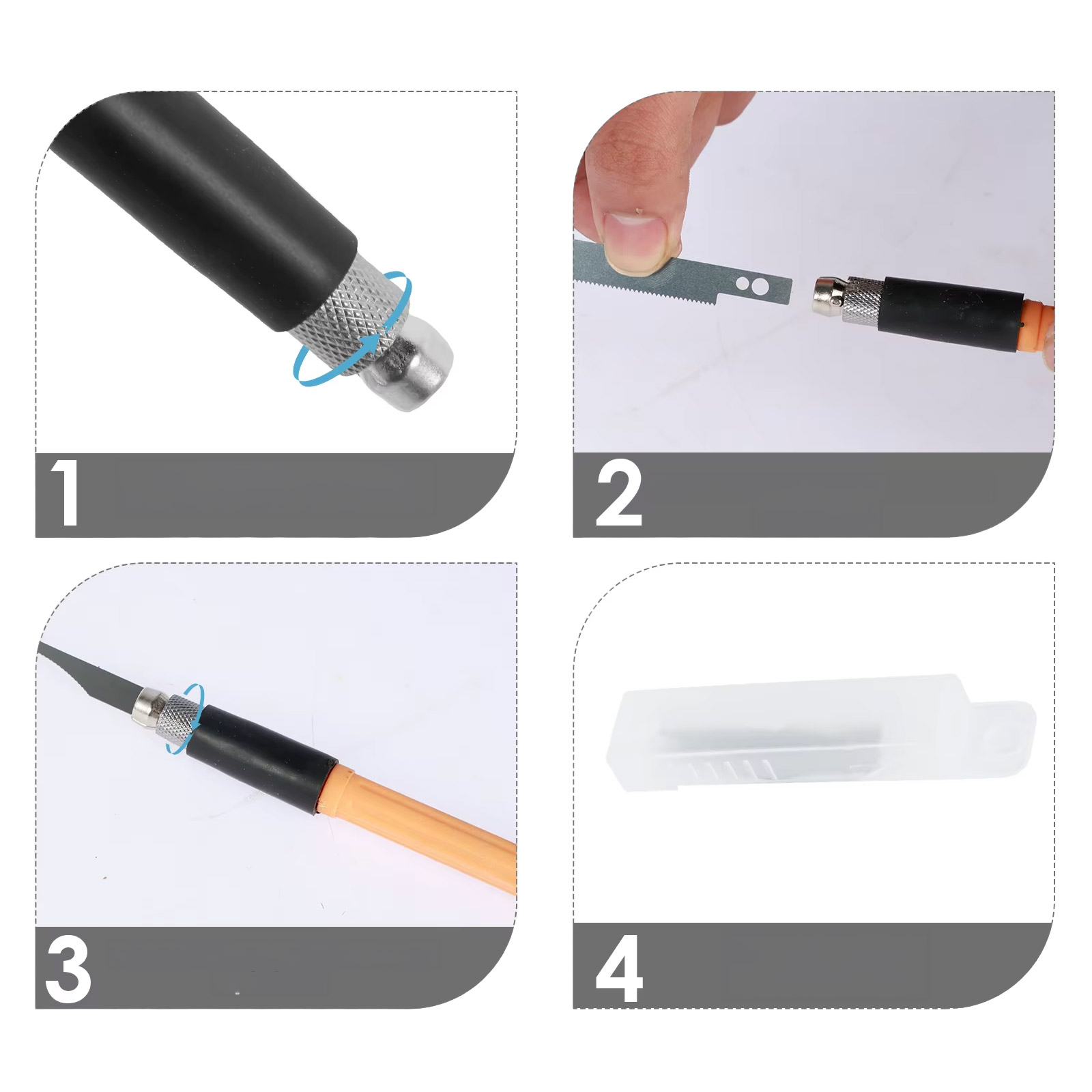 Scie à main miniature avec 8 lames pour modélisme et projets DIY – Image 3