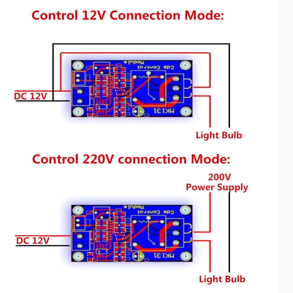 Module relais photosensible XH-M131 interrupteur de commande lumineuse DC 12V – Image 5