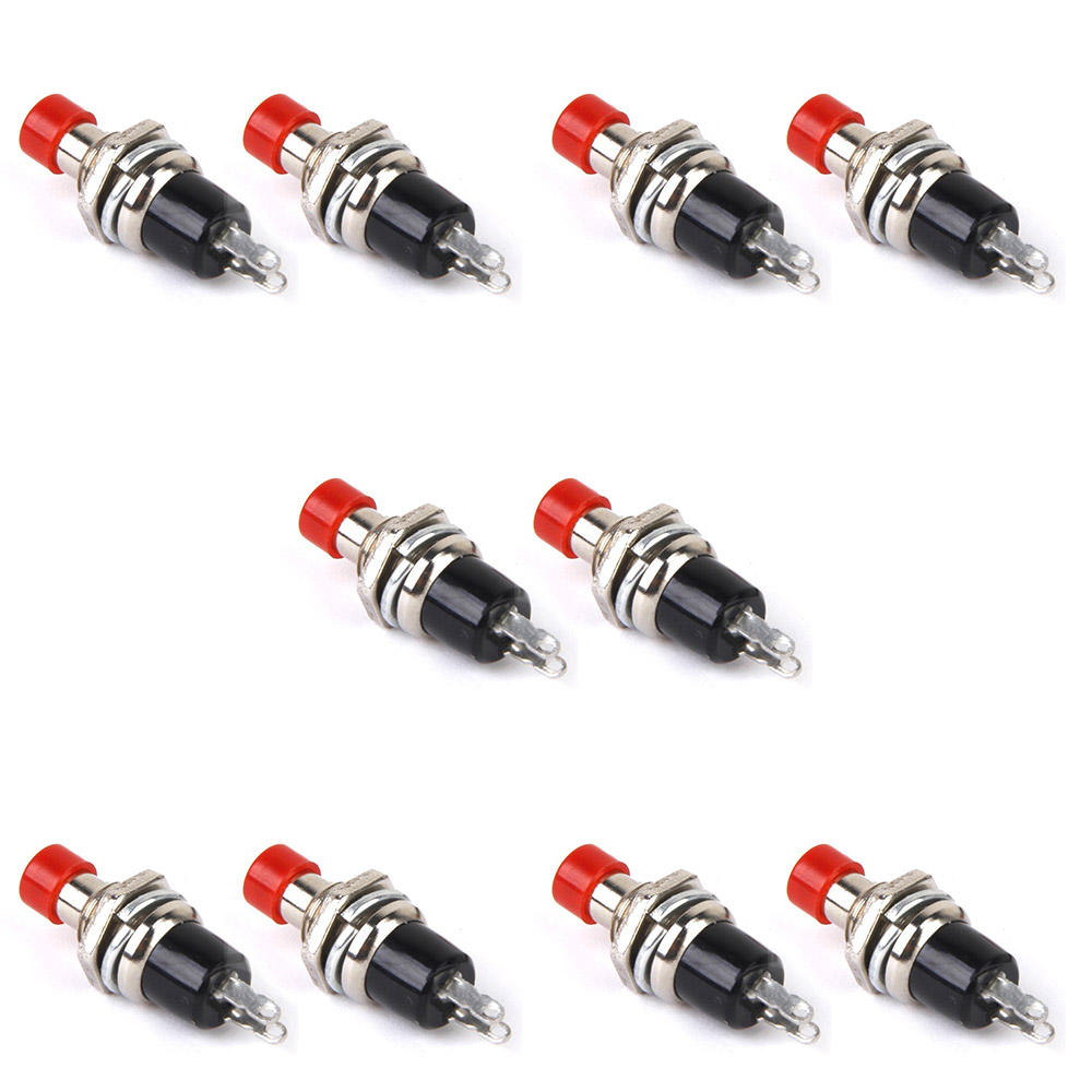 10x Boutons poussoirs mini rouges