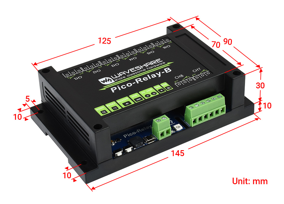 Waveshare Relais industriel 8 canaux pour Raspberry Pi Pico – Image 8