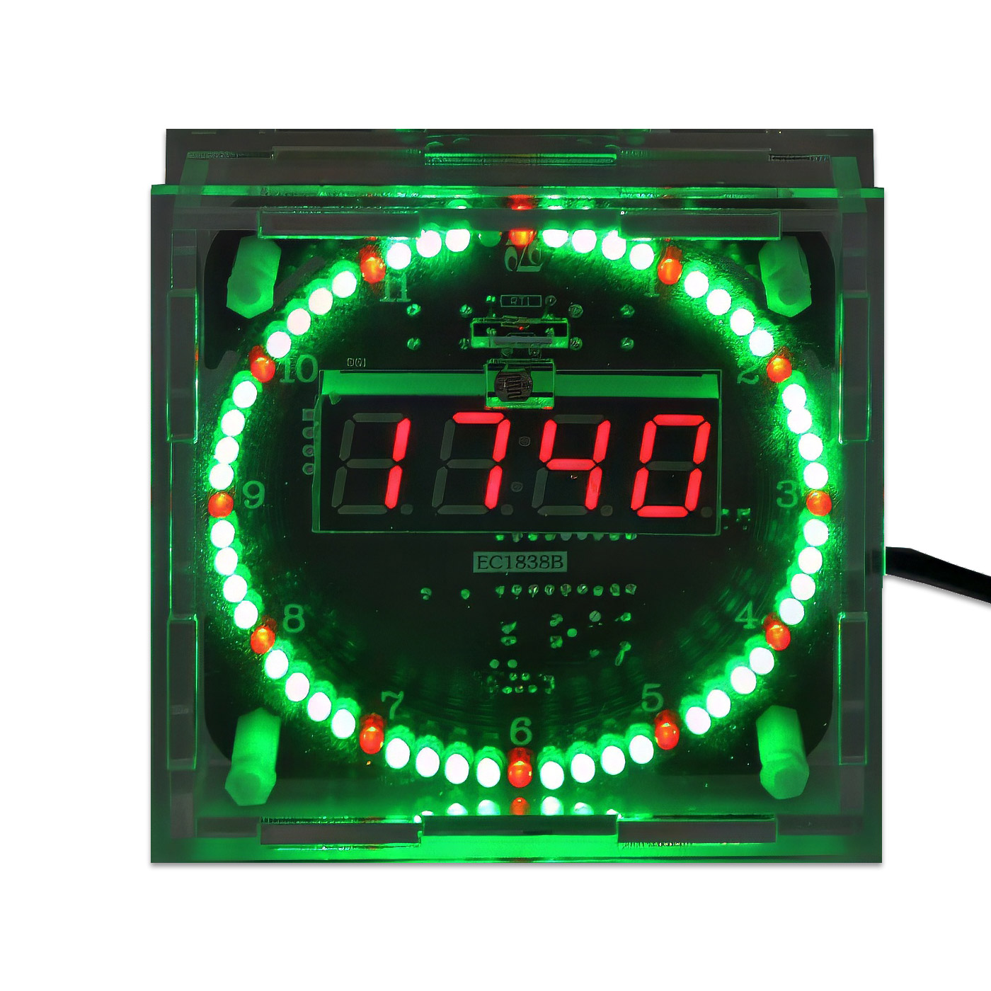 Kit horloge LED rotative DS1302 avec boîtier