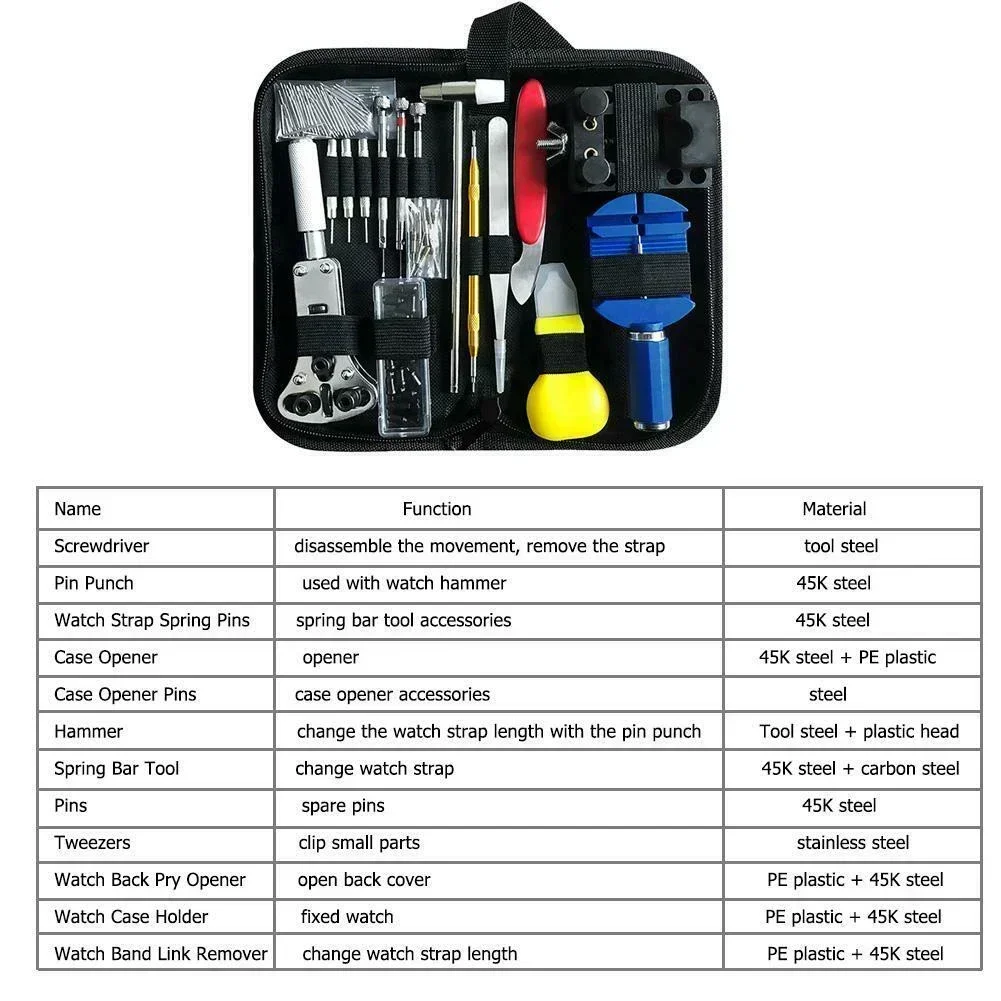 Kit d'outils d'horloger 147 pièces - Kit de réparation professionnel avec ouvre-boîtier – Image 7