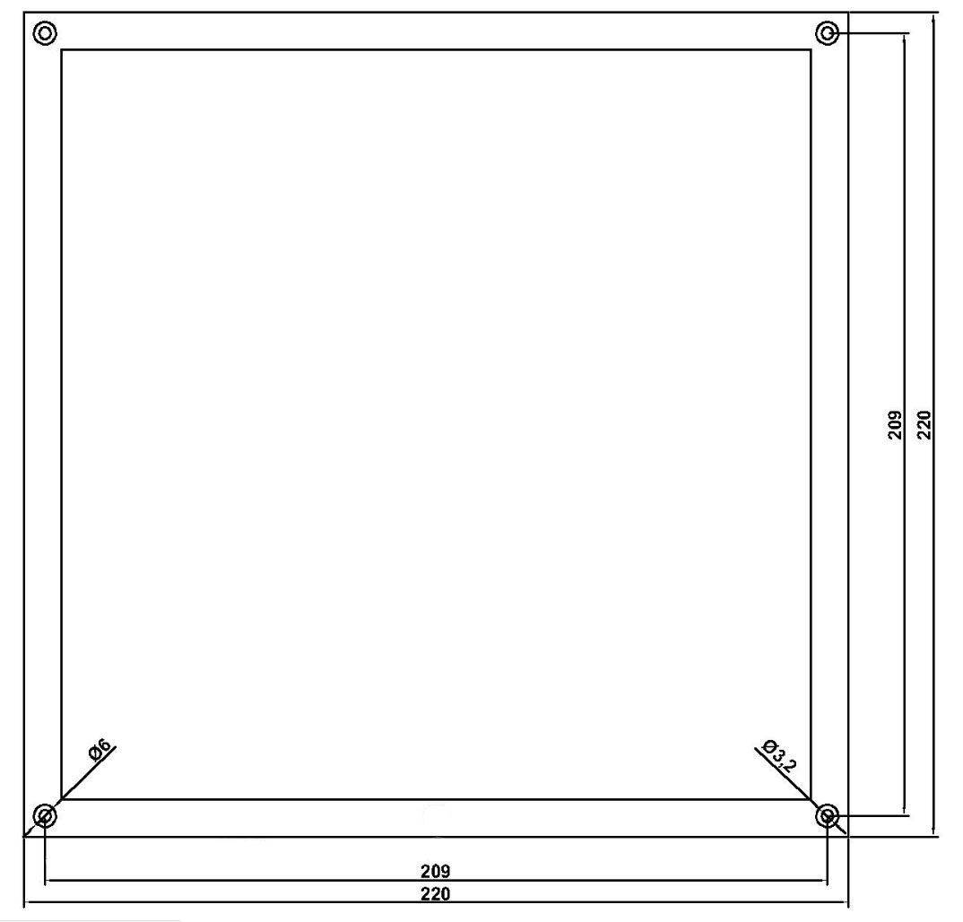 Cadre en aluminium 220x220 mm surfacé par fraisage – Image 3