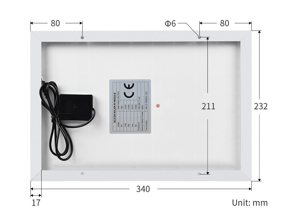 Panneau solaire Waveshare polycristallin 18V 10W – Image 4