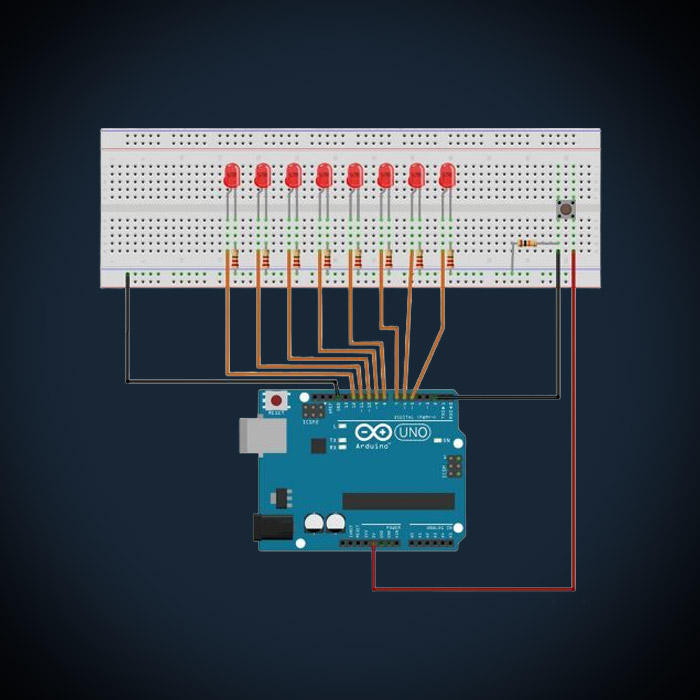 Compteur binaire LED 8 bits avec Arduino