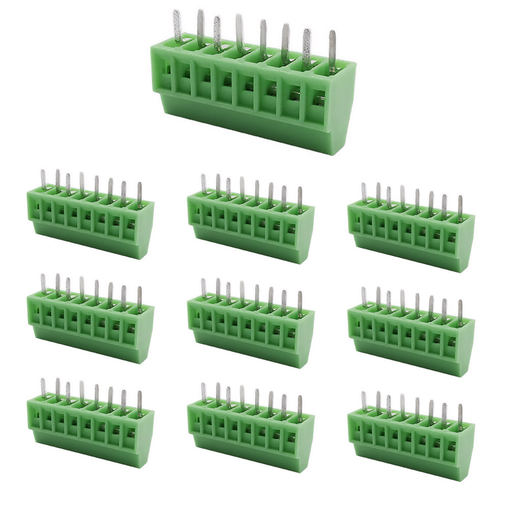 10x Bornes à vis 8 broches 2,54 mm 150V 6A pour câbles 26-18 AWG
