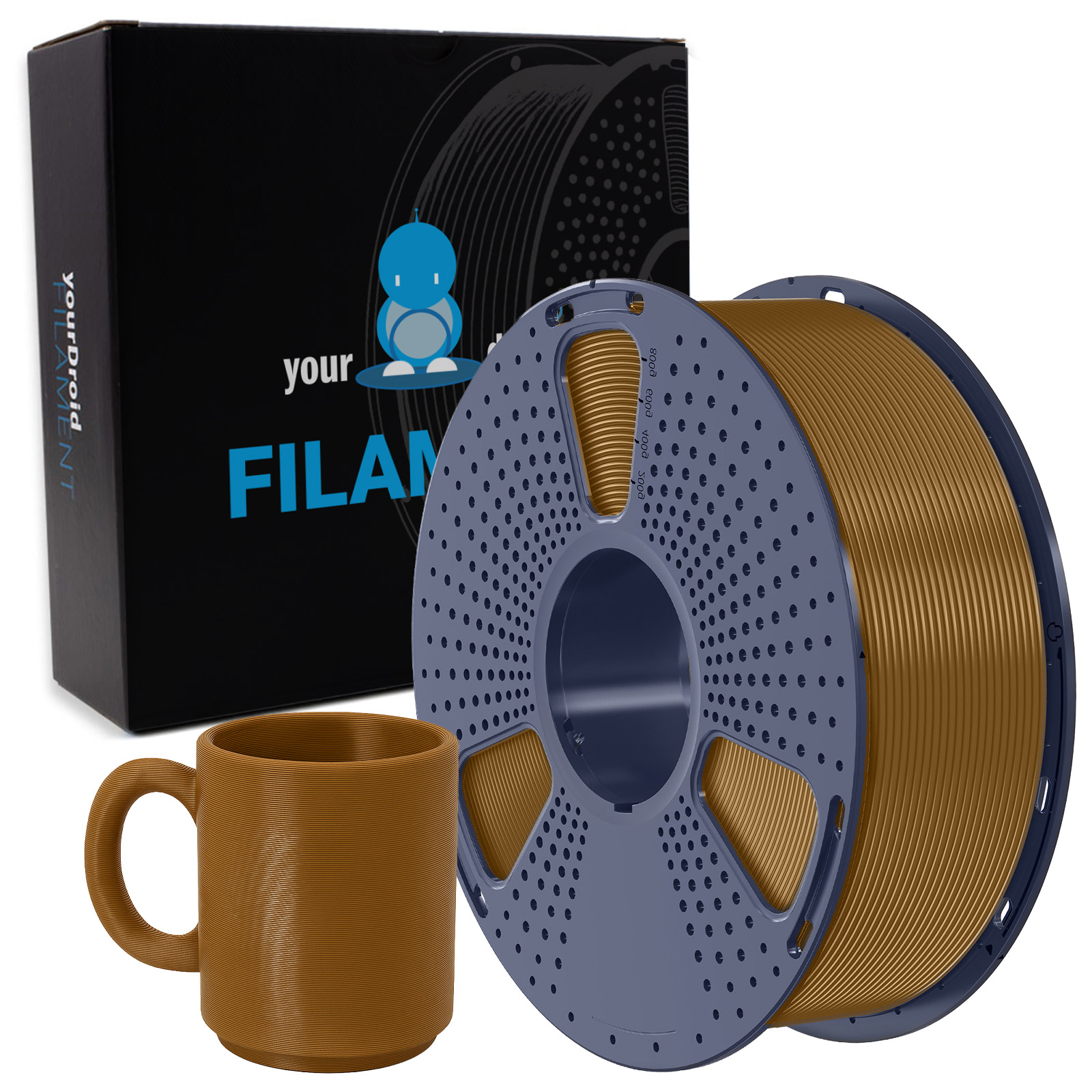 Filament PLA yourDroid marron café 1,75 mm 1 kg