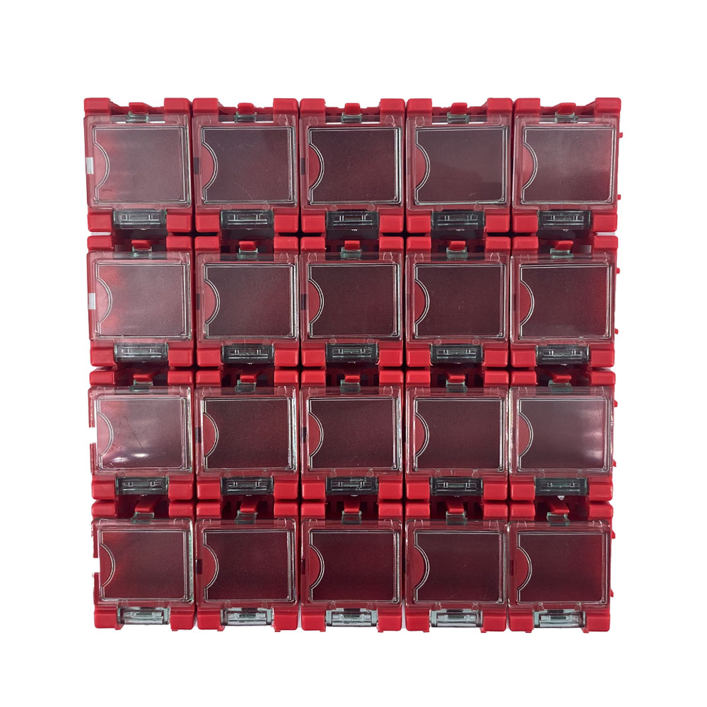 20x Boîte conteneur vide pour composants CMS - rouge