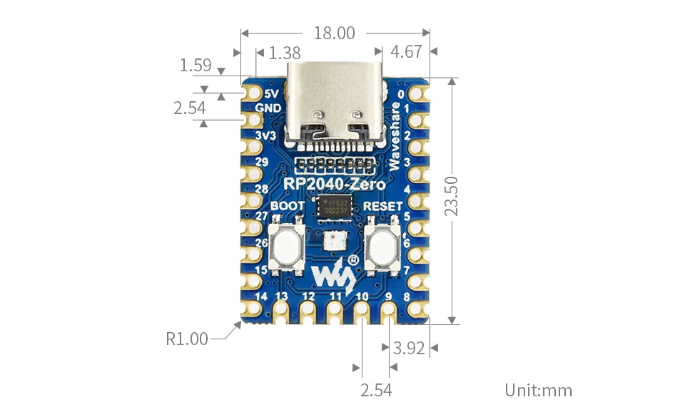 Waveshare RP2040-Zero Minicontrôleur (présoudé) – Image 5