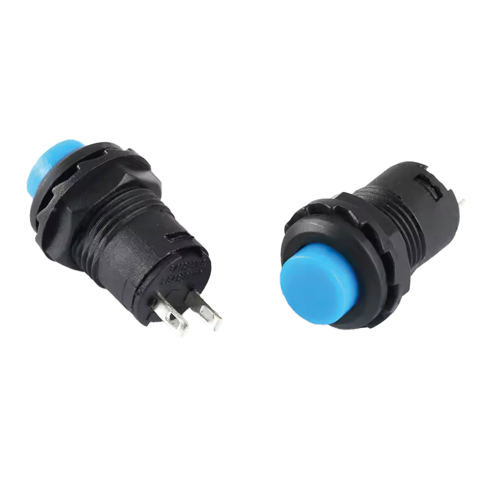 5x Interrupteurs à pression auto-maintien 12 mm DS-428 Bleu – Image 2