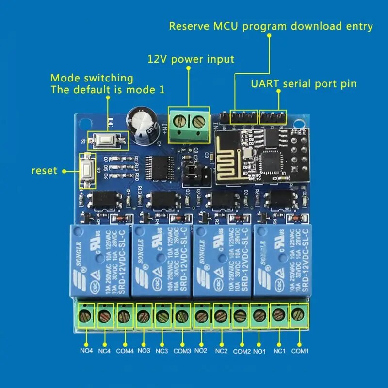 ESP8266 ESP-01 relais 12V pour contrôle d'applications IoT – Image 5