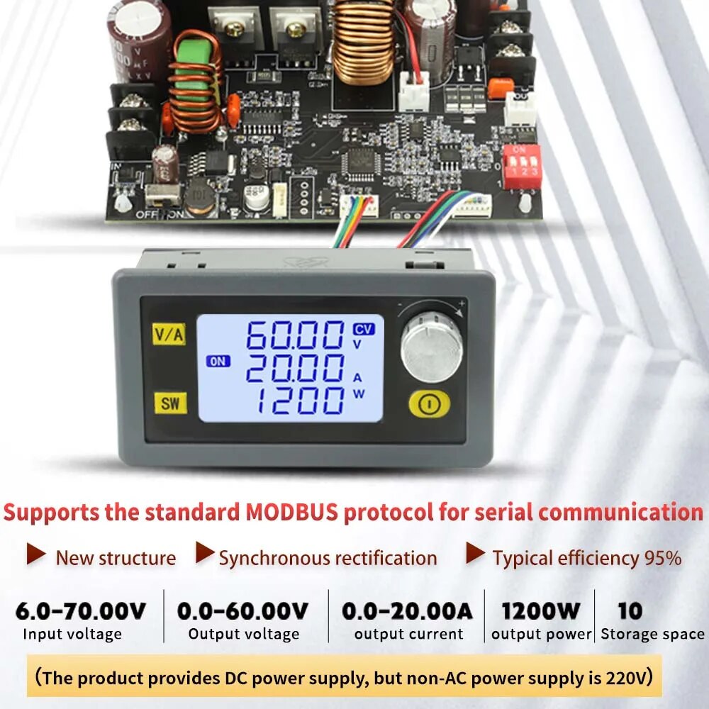 Régulateur de tension avec écran DC 6-70V vers 0-60V 20A 1200W CNC XY6020L – Image 5
