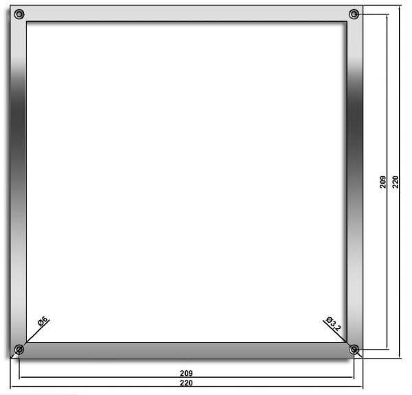 Cadre en aluminium 220x220 mm surfacé par fraisage – Image 2