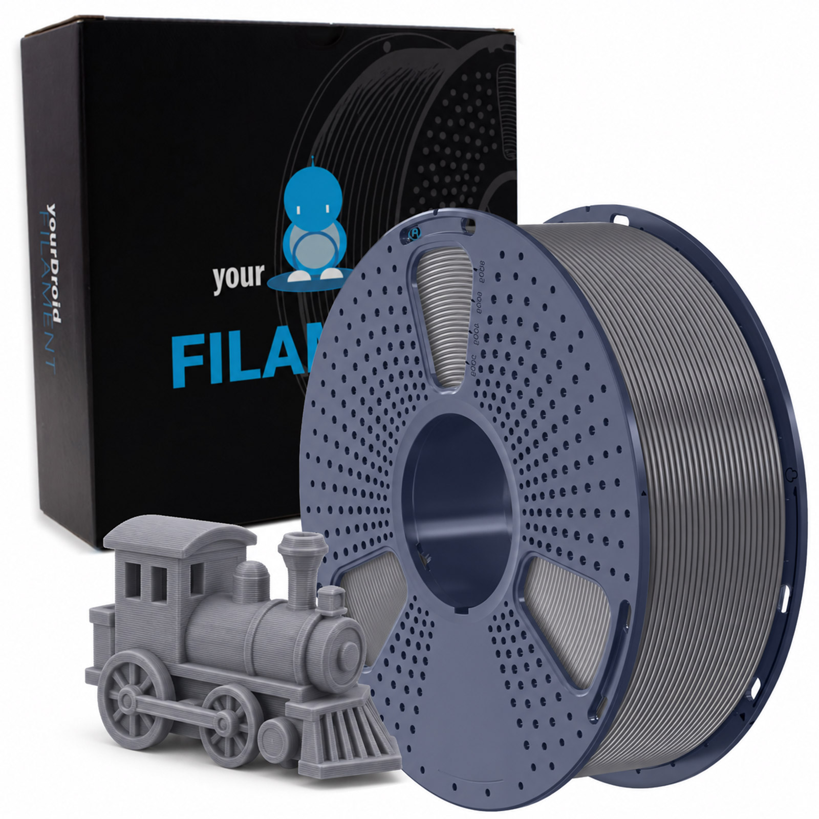 Filament yourDroid PLA+ Gris 1,75 mm 1 kg