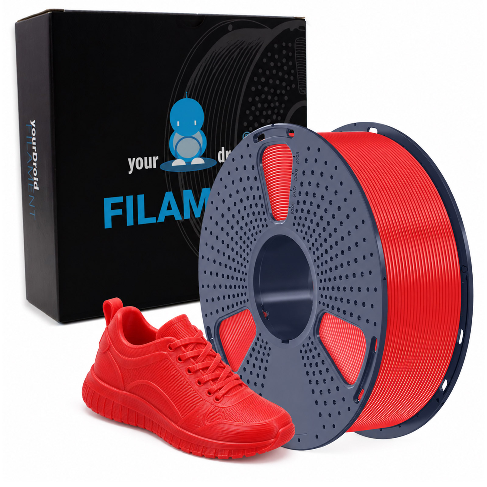yourDroid Filament TPU 95A Rouge 1,75 mm 1 kg