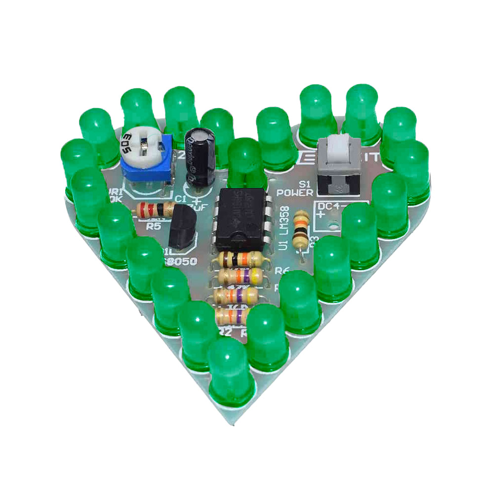 Kit Cœur LED pulsant (vert) – Image 4