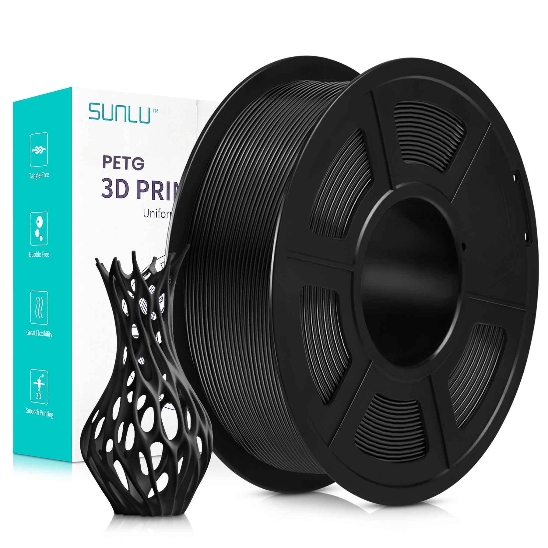 Filament PETG Sunlu Noir 1,75 mm 1 kg