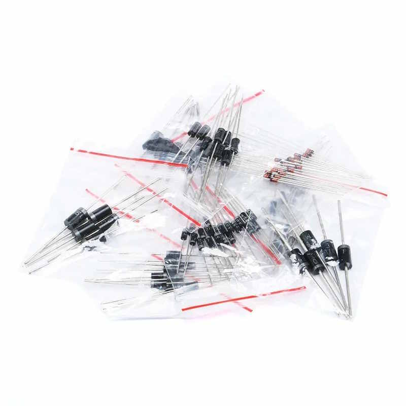 Assortiment de diodes Schottky 100 pièces 1N4148 1N4007 1N5819 1N5399 1N5408 1N5822 FR107 FR207