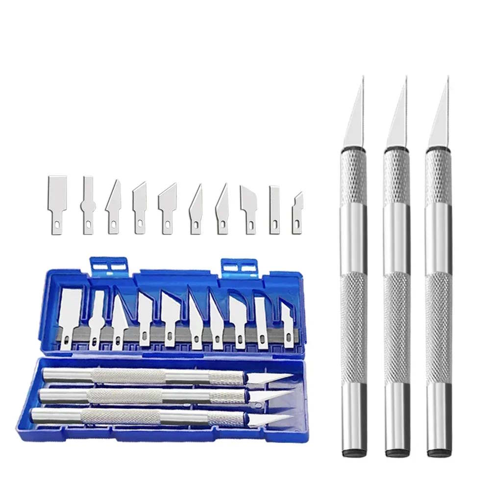 Kit de couteau de précision scalpel 13-en-1 avec 3 poignées & 13 lames dans étui – Image 2