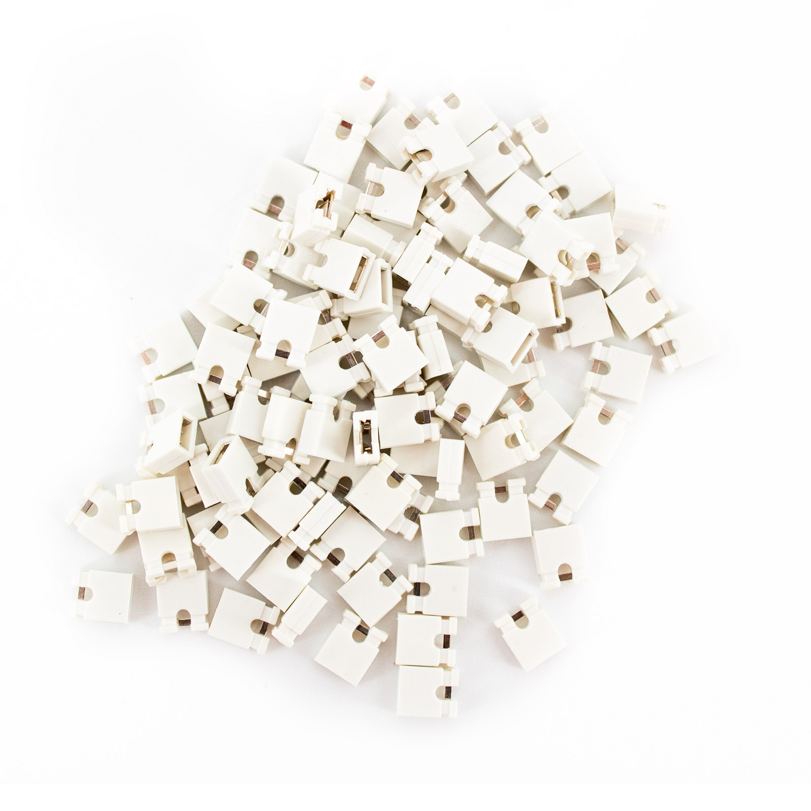 100 cavaliers de court-circuit 2,54 mm blanc