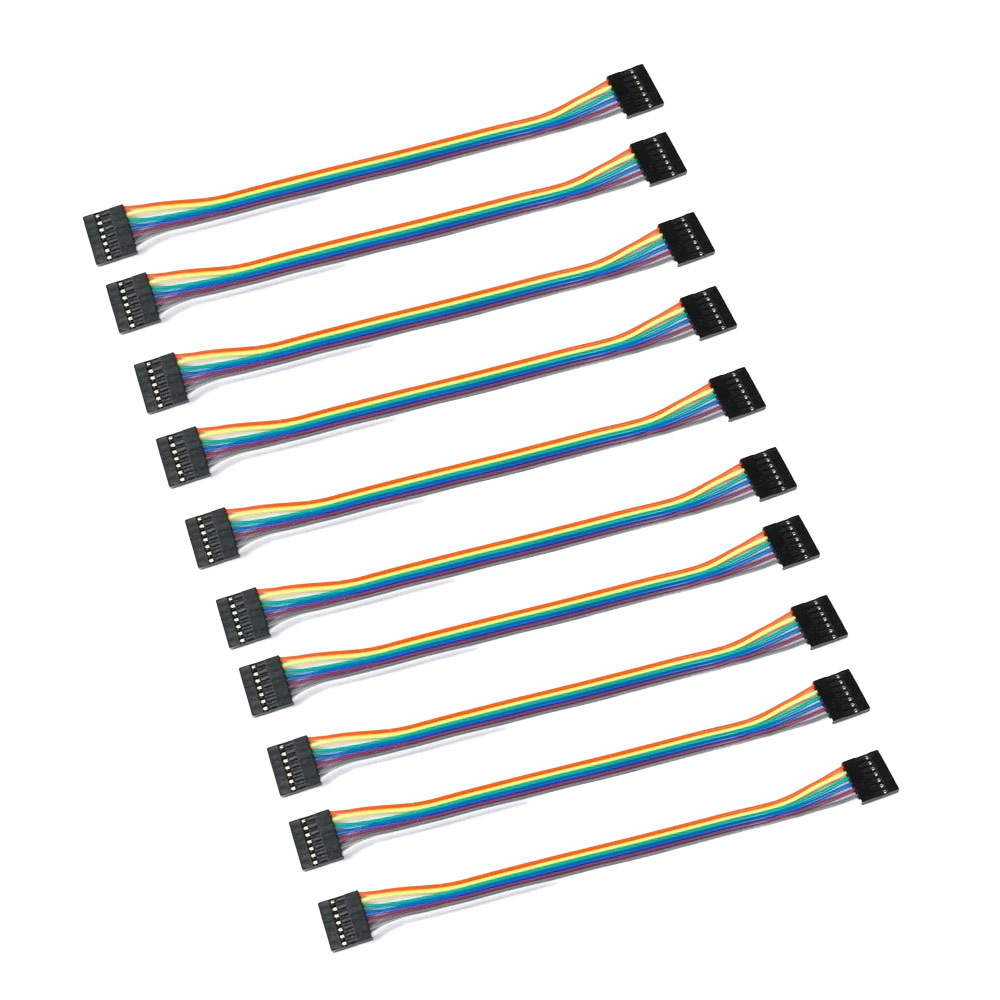 10x câbles Dupont 7 broches 2,54 mm femelle-mâle 50 cm