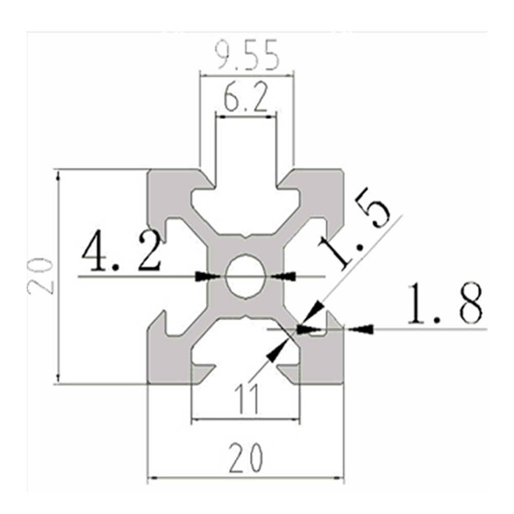Profilé aluminium V-Slot 2020 1 mètre noir – Image 7