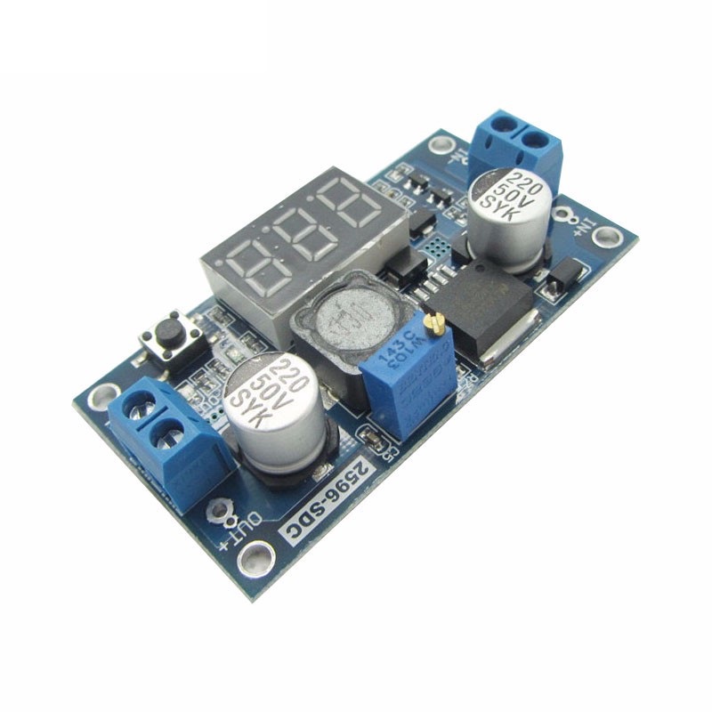 Convertisseur de tension LM2596 DC-DC régulateur abaisseur réglable avec voltmètre LED – Image 2