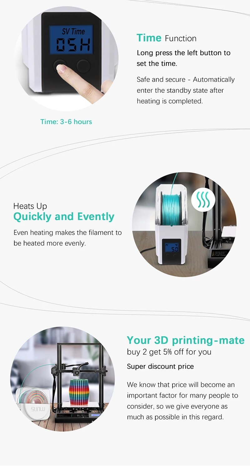 SunLu S1 Plus Sécheur de filament 48W – Image 2