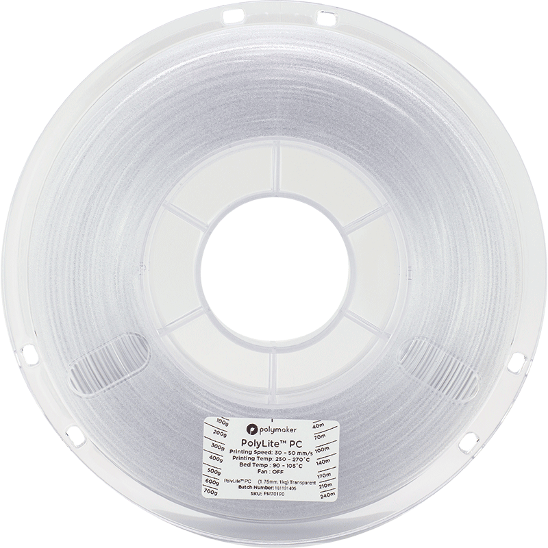 Filament Polymaker PolyLite PC Transparent 1,75 mm 1 kg – Image 2