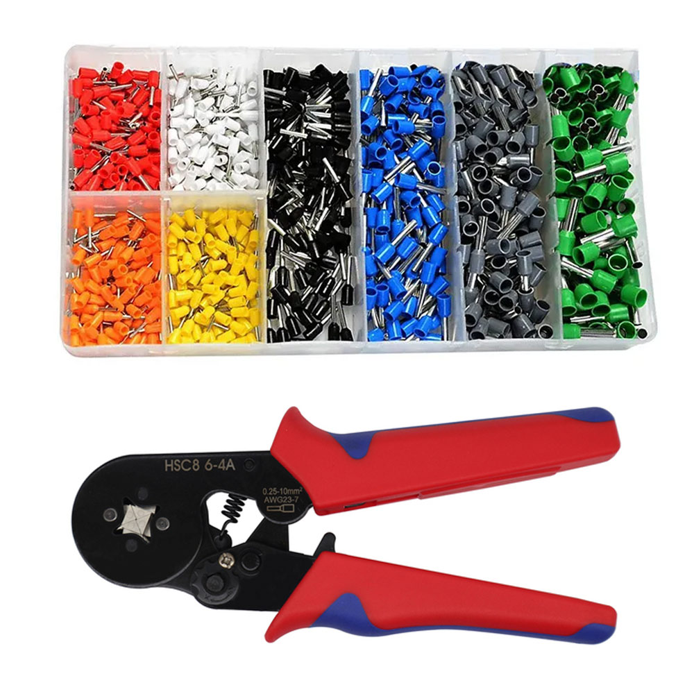 Kit de cosses à sertir 800 pièces + pince à sertir HSC8 6-4A