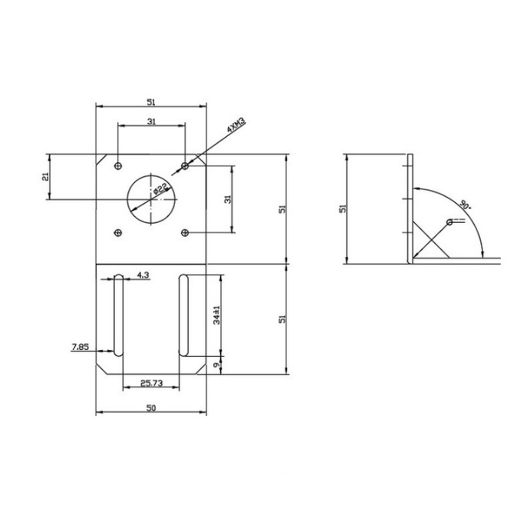 Support moteur CNC pour Nema 17 - acier laqué – Image 4