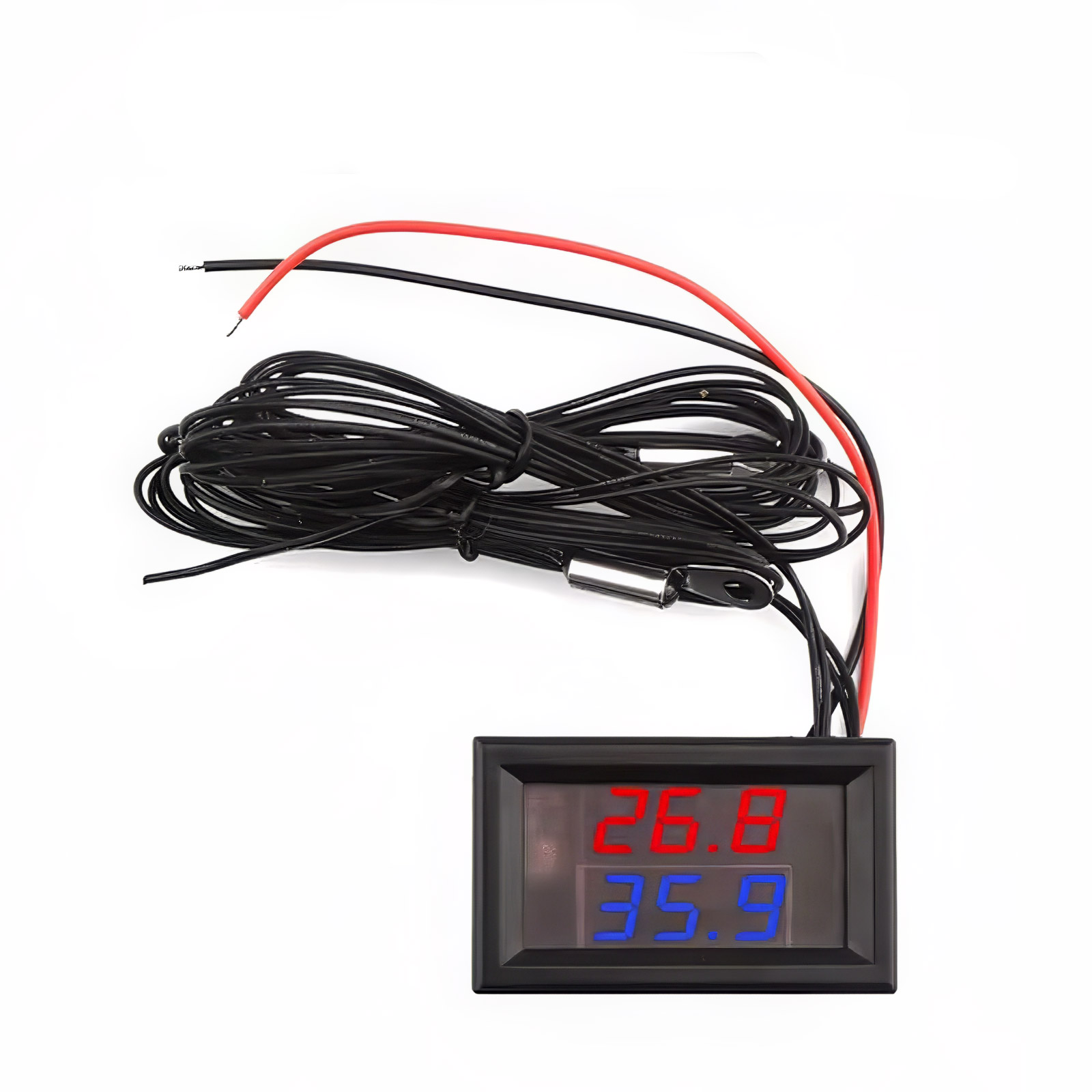 Affichage LED double avec capteur de température étanche DC 4-28V (Rouge & Bleu)