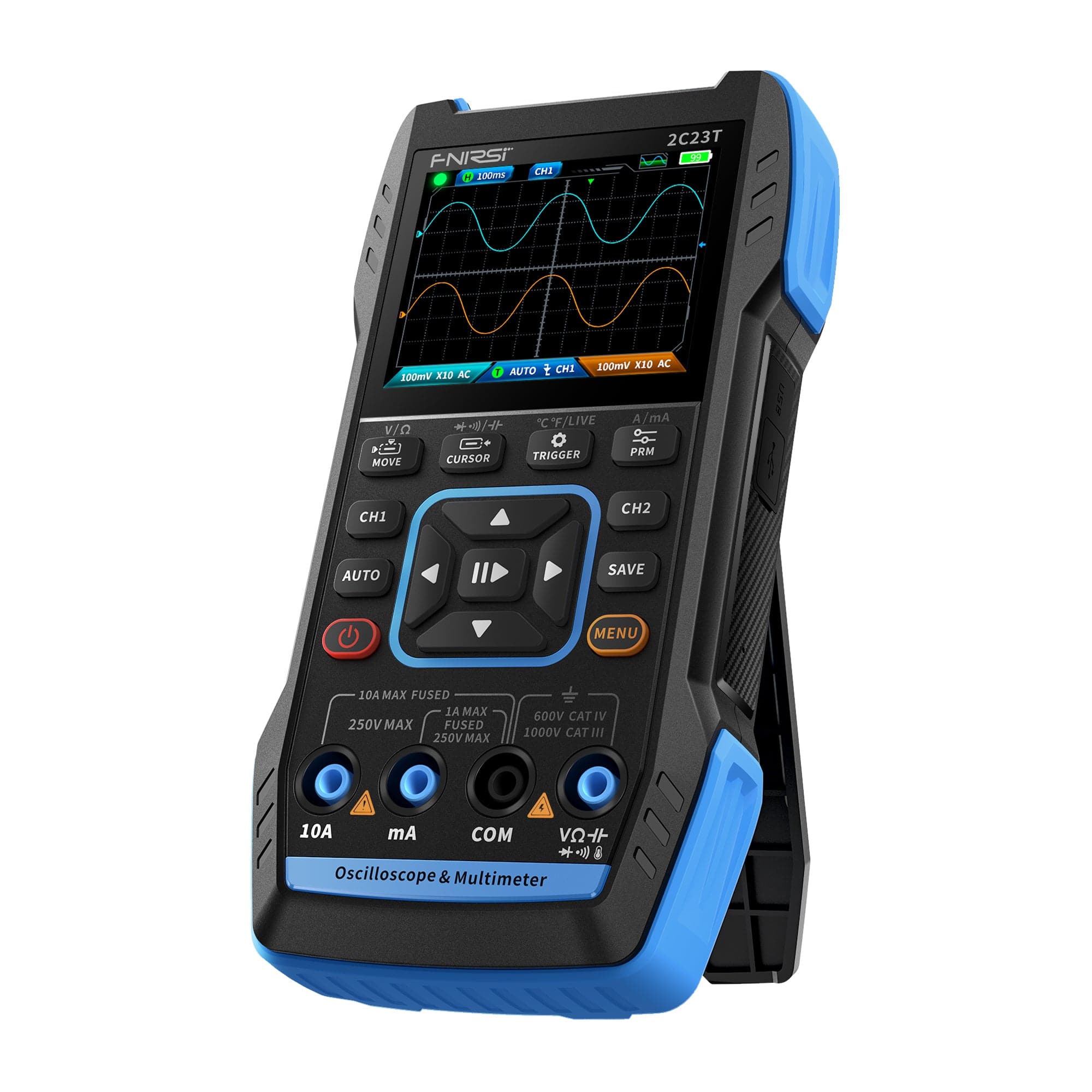 FNIRSI 2C23T – Oscilloscope portatif avec multimètre et générateur de fonctions (10 MHz, 50 MS/s, 2 canaux) – Image 3