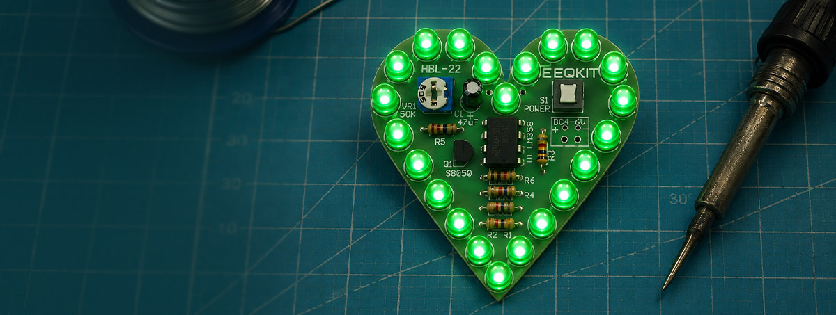 Bannière cœur LED pulsant