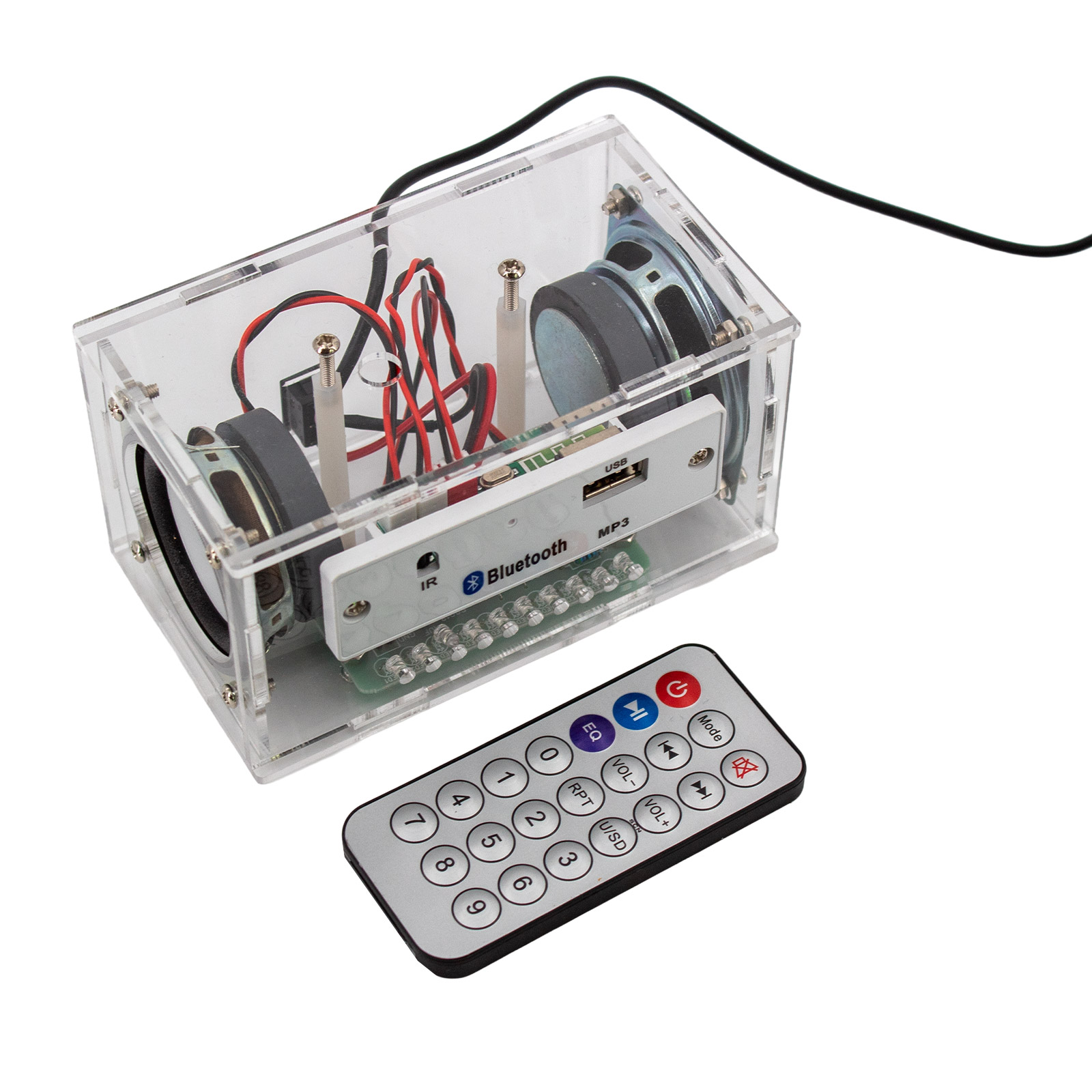Kit DIY enceintes stéréo Bluetooth avec LEDs et télécommande – Image 2