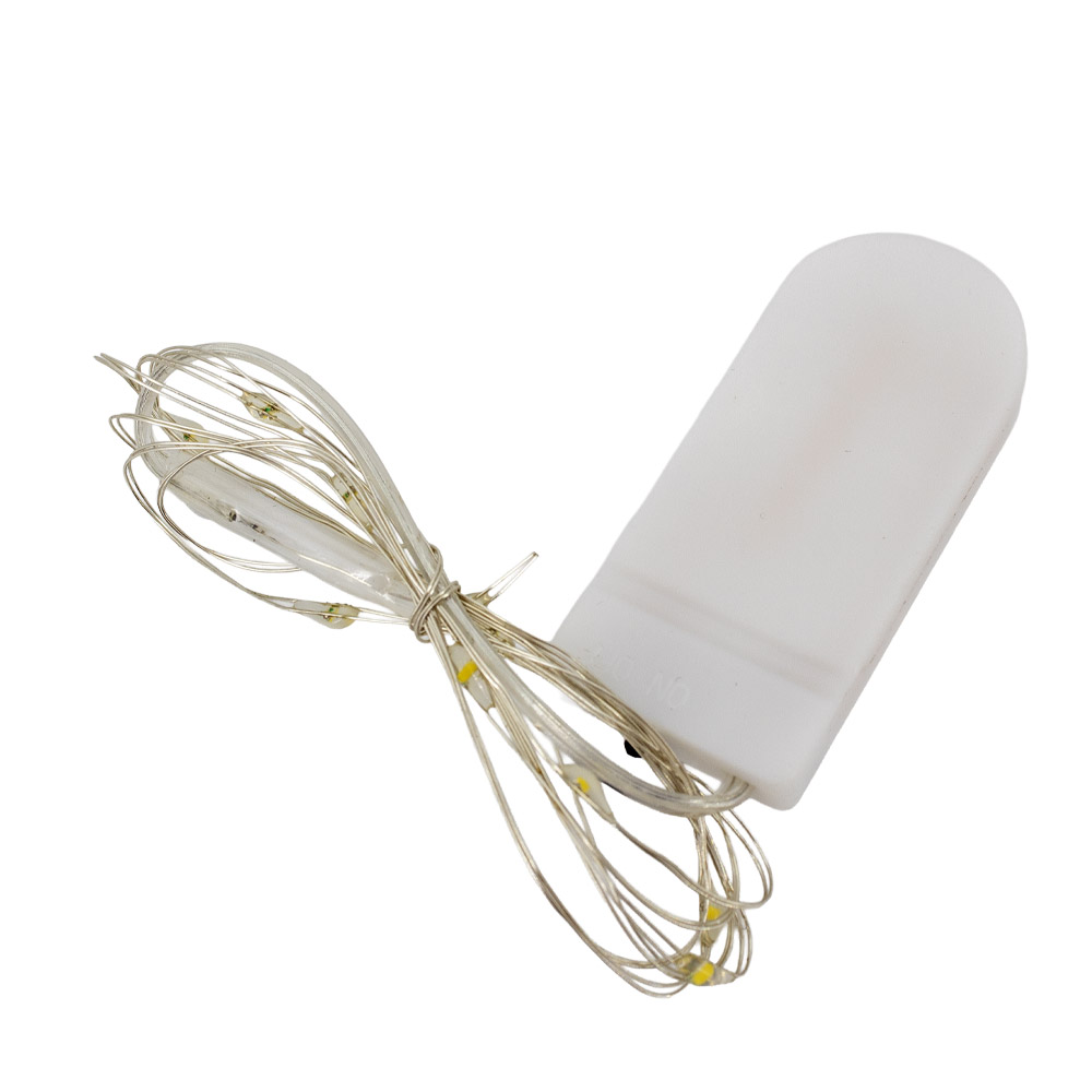 Mini guirlande LED blanc chaud 1 mètre sur piles