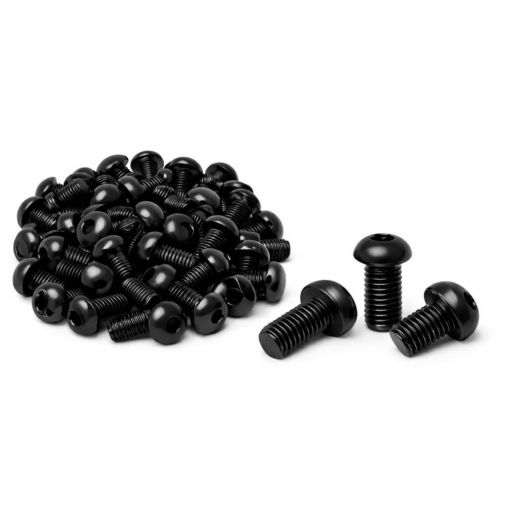 100x vis à tête lentille M3x5 mm à six pans creux noir