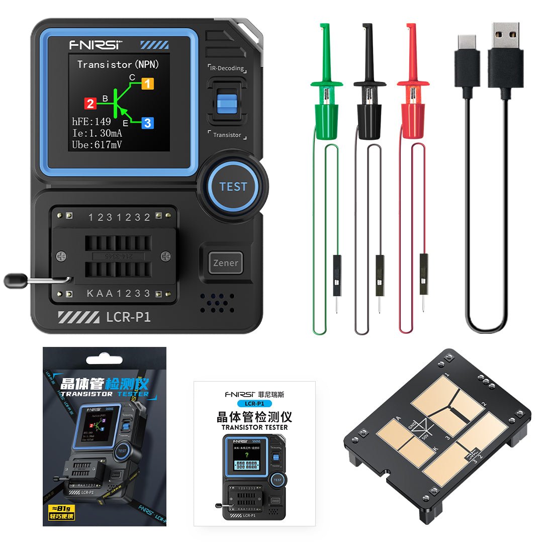 FNIRSI LCR-P1 Appareil de mesure de composants pour inductances, capacités, résistances et semi-conducteurs – Image 2