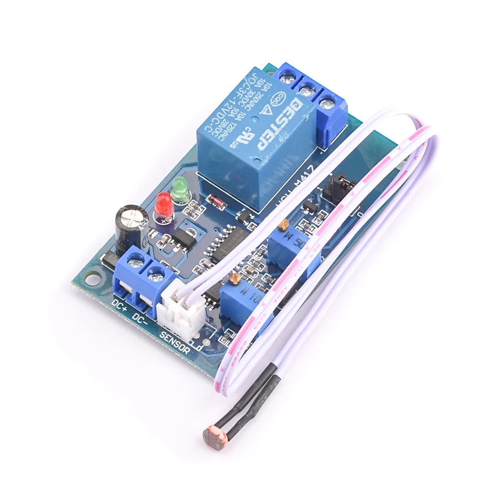 Module relais temporisé sensible à la lumière interrupteur de commande lumineuse DC 12V
