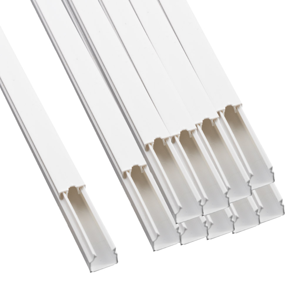 25x 1m yourDroid gaine de câbles - 10x10 mm blanc - Autocollante