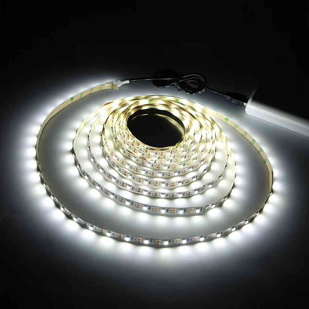 Bande LED 5 m blanche avec interrupteur 5V USB